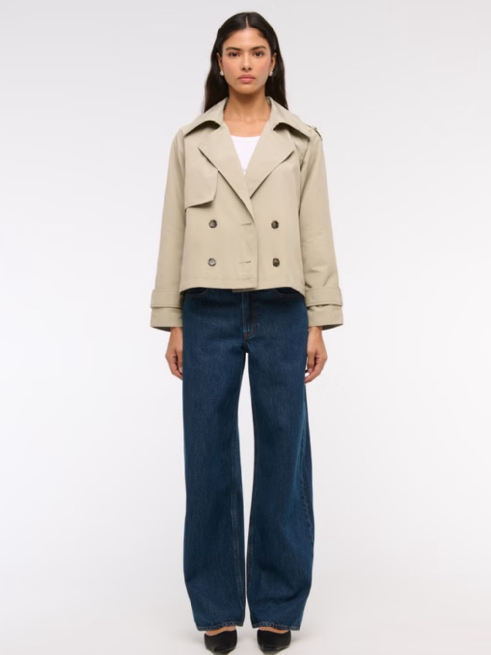 Abercrombie & Fitch Relaxed Short Trench Coat - Picture 2 of 12